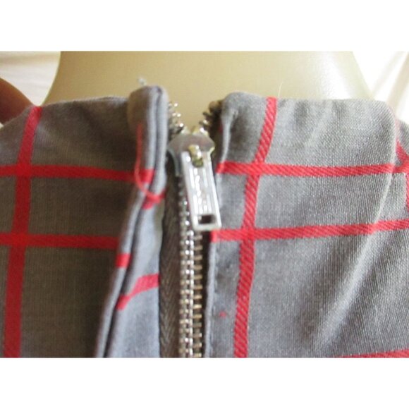 Vintage Women's Dress 8/10 1960's Hiphugger Scooter Gray/Red Plaid Joan Curtis M - Picture 6 of 10